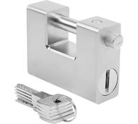AntDau71 - Cadenas blindé anti-effraction de 1 kg avec 4 clés - Acier massif trempé - Manille épaisse 12 mm - Verrou de moto, amortisseur, portail, sécurité Garage. Longueur 94 mm - CW973