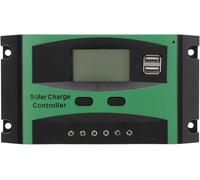 AntDau71® - Régulateur de charge pour panneau solaire PWM avec écran LCD 12 V 24 V - 50 ampères. Contrôleur intelligent pour extérieur avec 2 ports USB - CW859