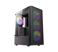 Antec 0-761345-10199-8 Boîtier PC Midi Tower Noir, Façade Acier & Plastique, ATX/microATX/ITX, 2x 3.5", 3x 5.25", USB 2.0/3.2 Gen 1, Ventilation 3x120/2x140mm Avant, 1x120mm Arrière