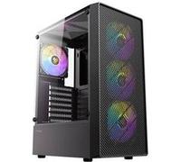 Antec AX26 RGB ELITE - Mid tower jeux - ATX - panneau latéral fenêtré (verre trempé) - pas d'alimentation - USB/Audio G