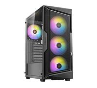 Antec Boîtier Moyen Tour ATX AX61 Elite – 4x Ventilateurs ARGB, panneau latéral vitré (Noir)