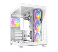 Antec C5 ARGB Blanc, 7 Ventilateurs ARGB PWM de 120 mm Inclus, jusqu'à 10 Ventilateurs simultanément, Port de Type C 3.2 Gen 2, Panneaux Avant et latéraux en Verre trempé sans Couture, Support de