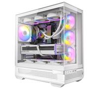 Antec C7 ARGB Blanc, Support GPU RTX 40, 4 Ventilateurs ARGB PWM de 120 mm Inclus, Refroidissement Vertical, Type-C 10 Gbit/s, Panneaux Avant et latéraux en Verre trempé sans Jointure, Support de