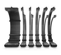 Antec Câble d'alimentation gainé - Kit de rallonge d'alimentation - 1 x 24 Broches ATX / 2 x 8 Broches (4+4) EPS / 3 x 8 Broches (6+2) PCI-E - Longueur 30 cm avec Peignes - Double EPS - Noir