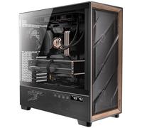 Antec Flux Pro, 6 Ventilateurs PWM Inclus, Panneau Avant à Haut débit d'air avec Bois de Noyer, Support iShift PSU 90°, USB 3.0 x 2, Type-C, Support de radiateur de 420 mm, Affichage de la