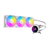 Antec Luna 360 ARGB Refroidisseur de processeur liquide AIO blanc, ventilateurs PWM ARGB de 3 x 120 mm, tête de pompe à miroir infini, refroidissement haute performance, Intel LGA 1700/1851 et AMD AM4