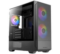 ANTEC NX416L, Panneau Avant en Maille à Haut débit d'air, 2 Ventilateurs ARGB de 160 mm et 1 x 120 mm Inclus, Type C, Panneau latéral à charnière en Verre trempé, jusqu'à 11 Ventilateurs, Support de