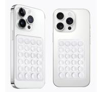 Anteel Lot de 2 supports à ventouse en silicone pour téléphone portable, support adhésif en silicone, antidérapant pour téléphone portable, support solide pour selfies et vidéos (blanc)