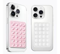 Anteel Lot de 2 supports de téléphone à ventouse en silicone pour téléphone portable, support adhésif antidérapant pour téléphone portable, support solide pour selfies et vidéos (rose clair et