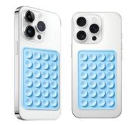 Anteel Lot de 2 supports de téléphone à ventouse en silicone pour téléphone portable, support adhésif antidérapant pour téléphone portable, support solide pour selfies et vidéos (bleu layette)