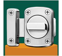 ANTEISI Verrou de renfort de porte intérieure, boulons de serrures de porte de chambre à coucher, serrures de porte intérieure argentées, serrures de porte française, à partir de l'intérieur des