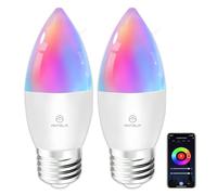 ANTELA Ampoule Connectée Alexa E27 C37 4,9W 470LM, Ampoule LED Intelligente RGB+CCT 2700K-6500K Compatible avec Alexa, Google Home,2PCs