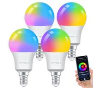 ANTELA Ampoule Connectée E14 A60 806LM Ampoule LED Intelligente RGB+CCT 2700K-6500K Compatible avec Alexa, Google Home, Smart Life APP,4PCs