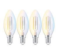 ANTELA Ampoule Connectée E14 C35 4,5W 470LM Ampoule LED Intelligente 2700K-6500K Compatible avec Alexa, Google Home, Smart Life APP, 4PCs