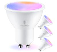 ANTELA Ampoule Connectée Gu10 WiFi 5W 400LM LED RGB 2700K-6500K compatible avec Alexa/Google Home, APP Télécommande, Contrôle Vocal, 4PCs