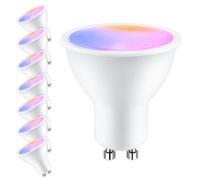 ANTELA Ampoule Connectée Gu10 WiFi 5W 400LM LED RGB 2700K-6500K Compatible avec Alexa/Google Home, APP Télécommande, Contrôle Vocal, Aucun Hub Requis, 8 PCS