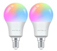 ANTELA Ampoule Connectée WiFi E14, Dimmable 7 W 806Lm, Ampoule LED Intelligente, Multicolore 2700K-6500K, Compatible avec Alexa et Google Home, Smart Life App Contrôle, 2PC