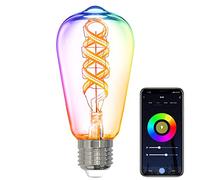 ANTELA Ampoule Connectée Wifi E27 5W ST64 Edison Vintage Lampe à Filament LED Multicouleurs Blanc Chaud, Equivalent 45W, Compatible avec Alexa/Google Home