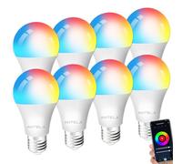 ANTELA Ampoule Connectée WiFi E27 LED RGB+CCT 2700K-6500K, Compatible Avec Alexa/Google Home, Ampoule Intelligente, 8PCS
