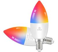 ANTELA Ampoule Connectée WiFi LED E14 Ampoule Intelligente Compatible avec Alexa et Google Home, Télécommande, Commande Vocale, Couleur Dimmable, Aucun Concentrateur Requis, 2 PCS