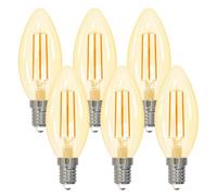 ANTELA Ampoules LED E14 Bougie à Filament 4W 470LM 2700K Blanc Chaud, Equivalente à 40W Ampoule Halogène, Ampoule Rétro Vintage, Non-dimmable, 6PCs