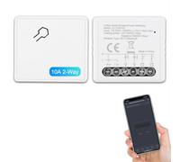 ANTELA Interrupteur Relais WiFi + Bluetooth 10A 2 Canaux, compatibel avec Alexa, Smart Life APP, 2PCs