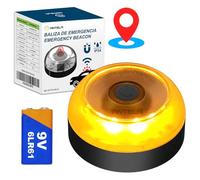 ANTELA Lumière V16 d'urgence pour voiture homologuée DGT, avec SIM gratuite jusqu'à 2038, Eolocalisation 3.0, visibilité 1 KM, avec base aimantée, 1 unité
