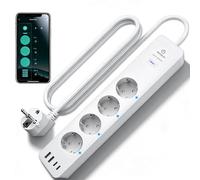 ANTELA Multiprise Connectée WiFi 16A 4 Prises 2 USB A/2 Type-C