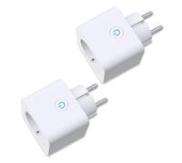 ANTELA Prise Connectée WiFi 16A 3680W Mesure de Consommation Électrique, Prise Intelligente compatible avec Alexa, Google Home, APP Contrôle, Horaires et Minuterie, 2PCs