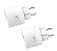 ANTELA Prise Connectée WiFi 16A Mesure de Consommation Électrique | Prise Intelligente compatible avec Alexa, Google Home, Smart Life APP, Contrôle Vocal, Fonction de Temps, 2PCs