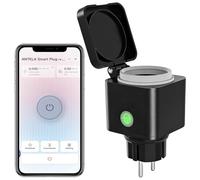 ANTELA Prise Connectée WiFi Extérieure IP54, Mesure de Consommation Électrique, Compatible avec Alexa, Google Home, Smart Life APP, 2.4GHz, 1 Pièce