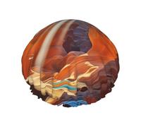 Antelope Canyon Bonnet de douche réutilisable double couche étanche avec bande élastique pour le bain, le spa, le salon, la douche pour homme et femme