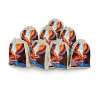 Antelope Canyon Lot de 8 pochettes réutilisables en coton et chanvre avec cordon de serrage pour mariage, bricolage, fête (12 x 17 cm)