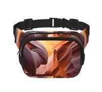 Antelope Canyon Sac banane carré double couche avec impression intégrale, tissu sergé durable, sac banane multi-poches pour sports de plein air voyage