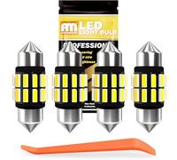 ANTEMOON 31mm Festoon C5W LED Ampoules 6500K Blanche 12V 24V DE3175 Ampoule Navette LED 4014 12SMD Canbus Sans Erreur pour Intérieur Plafonnier de Voiture Éclairage Plaque d'Immatriculation, 4Pcs