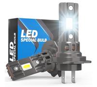 ANTEMOON Ampoules H7 LED 30000LM, 100W 600% de Luminosité 6500K Blanche 12V Ampoule de Phare pour Voiture et Moto, 1:1 Mini Taille Lampes Remplacement pour Halogènes, Plug and Play, Lot de 2