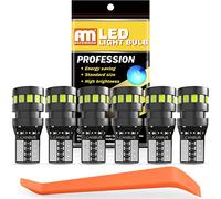 ANTEMOON Ampoules T10 W5W LED CANBUS 12V Bleue Glace 194 501 168 2825 18-SMD 2015 Chipset Wedge Intérieur de Voiture Dôme Porte Courtoisie Coffre Plaque D'immatriculation Lumières, 6 Pièces