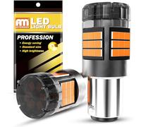 ANTEMOON P21/5W 1157 BAY15D Ampoules LED Canbus Sans Erreur Super Lumineuses 5000LM 12V 24V Jaune Ambré 1016 2057 2357 pour Voiture Feu de Recul Stationnement Arrière Freinage Clignotant, 2 Pièces