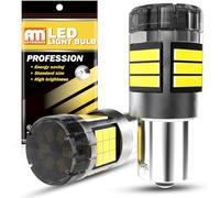 ANTEMOON P21W 1156 BA15S Ampoules LED Canbus Sans Erreur 5000LM 12V 24V 6000K Blanc 1141 1003 7506 pour Voiture Feu de Recul Feu de Freinage Clignotant Arrière de Brouillard, 2 Pièces