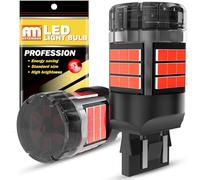 ANTEMOON W21/5W 7443 T20 Ampoules LED Canbus Sans Erreur Super Lumineuses 5000LM 12V 24V Rouge Brillant 7440 7441 7444 pour Voiture Feu de Recul DRL Feux de Jours Feu de Freinage, 2 Pièces