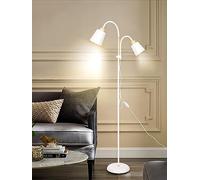 Anten Valis lampadaire sur pied blanc | Douille E27 max. 60W | 2 têtes rotatives à 360°| Lampe de canapé moderne en métal avec hauteur 159 cm | pour Salon Chambre Bureau (sans ampoule)