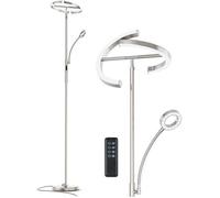 ANTENLICHT Lampadaire LED Dimmable KAKA Argent | 25W avec Liseuse 7W, Télécommande, 4 Températures de Couleur