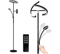 ANTENLICHT Lampadaire LED Dimmable KAKA Noir | 20W avec Liseuse 7W | 4 Températures de Couleu | Télécommande