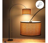 ANTENLICHT Lampadaire sur Pied Salon Luna Arc Light LED 9W - Blanc Chaud 3000K E27, Abat-jour 360°, Bras Télescopique 1m