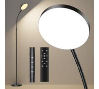 ANTENLICHT Luminaire sur pied NOVA | Lampe LED dimmable avec télécommande | 4 températures de couleur et 4 niveaux de luminosité | Minuterie 30 min et 1 heure | 18W Noir pour chambre, salon, bureau