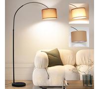 ANTENLICHT LUNA Lampadaire Arc pour Salon | Comprend une douille LED E27 | Abat-jour en tissu noir 33 cm | Interrupteur au pied | Lampe d'arc vintage, adaptée à la chambre et à l'hôtel