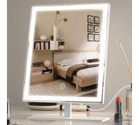ANTENLICHT Miroir Maquillage, Miroir Coiffeuse LED 3 Modes de Couleur, Mirroir Maquilleur Lumineux Hollywood, à intensité Variable, Contrôle Tactile, Blanc, 34 x 25cm