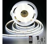 ANTENLICHT Ruban LED COB 3M Blanc Froid 6000K 26W LED Dimmable avec Télécommande, CRI90+, 24V 8mm de Largeur Bande LED, Auto-adhésif Personnalisable pour Décoration Intérieure, Éclairage