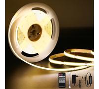 ANTENLICHT Ruban LED COB 5M Blanc Naturel 4000K 36W LED Dimmable avec Télécommande, CRI90+, 24V 8mm de Largeur Bande LED, Auto-adhésif Personnalisable pour Décoration Intérieure, Éclairage