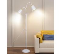 ANTENLICHT VILI | lampadaire sur pied blanc | Douille E27 max. 60W | 2 têtes rotatives à 360°| Lampe de canapé moderne en métal avec hauteur 159 cm | pour Salon Chambre Bureau (sans ampoule)